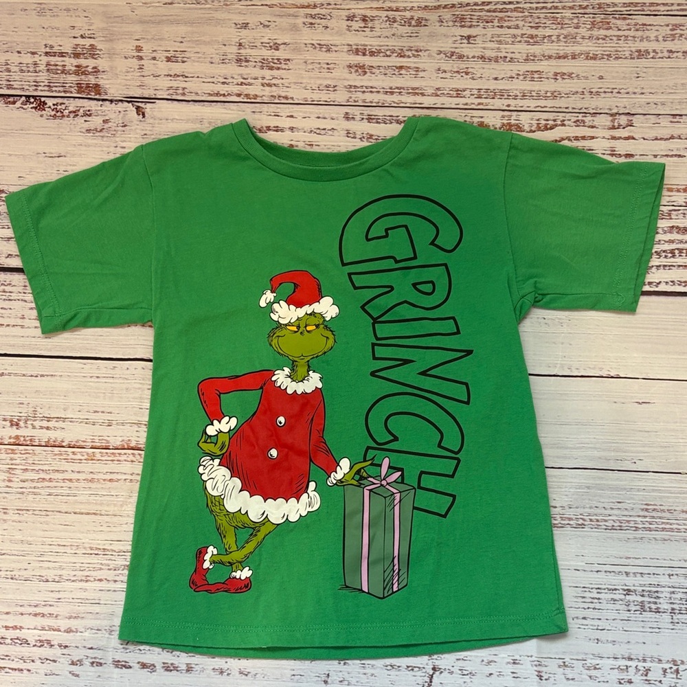 Green Grinch Graphic T-Shirt kids